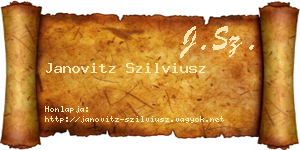 Janovitz Szilviusz névjegykártya